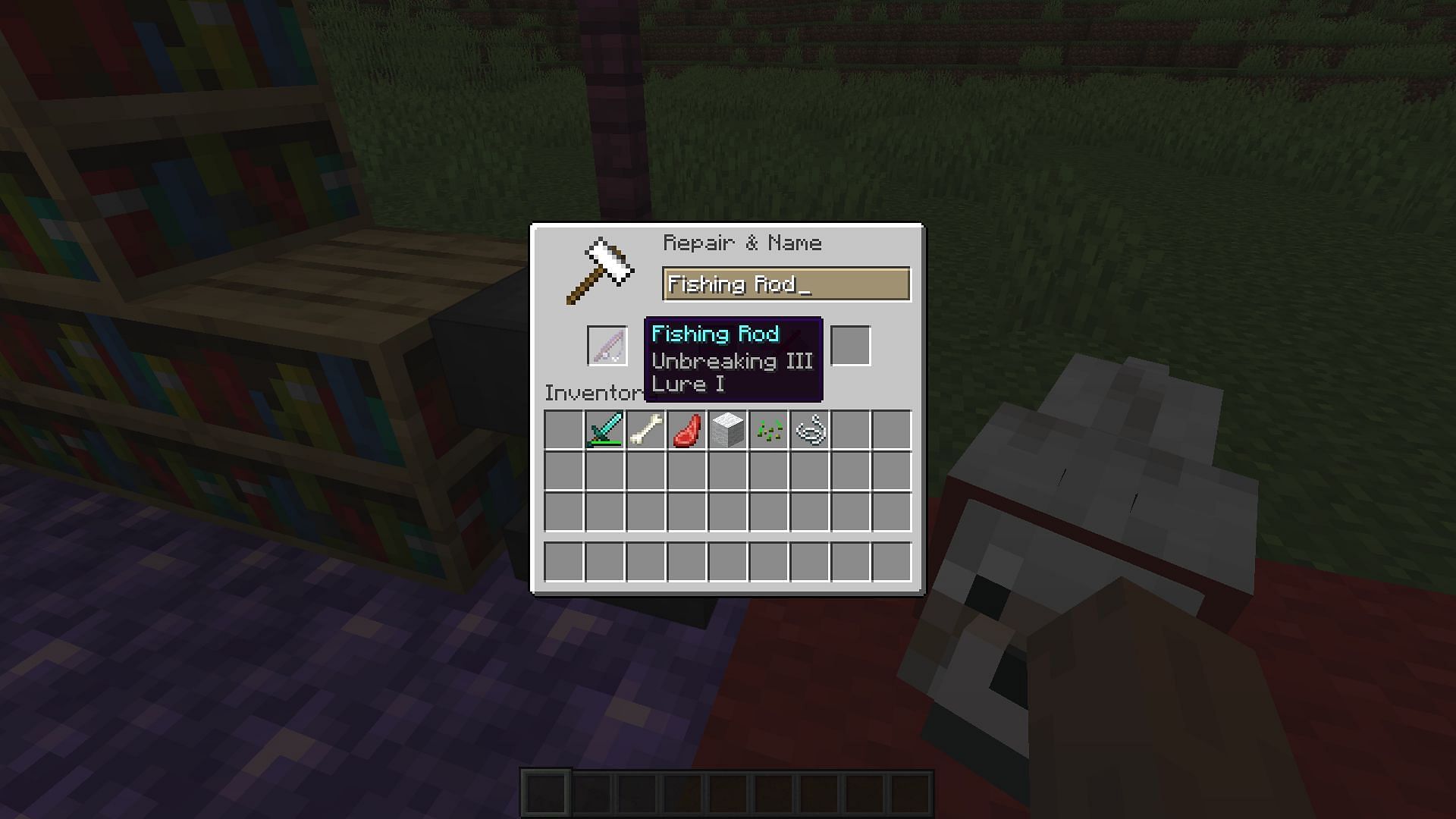 A fishing rod with Unbreaking III (Image via Minecraft)