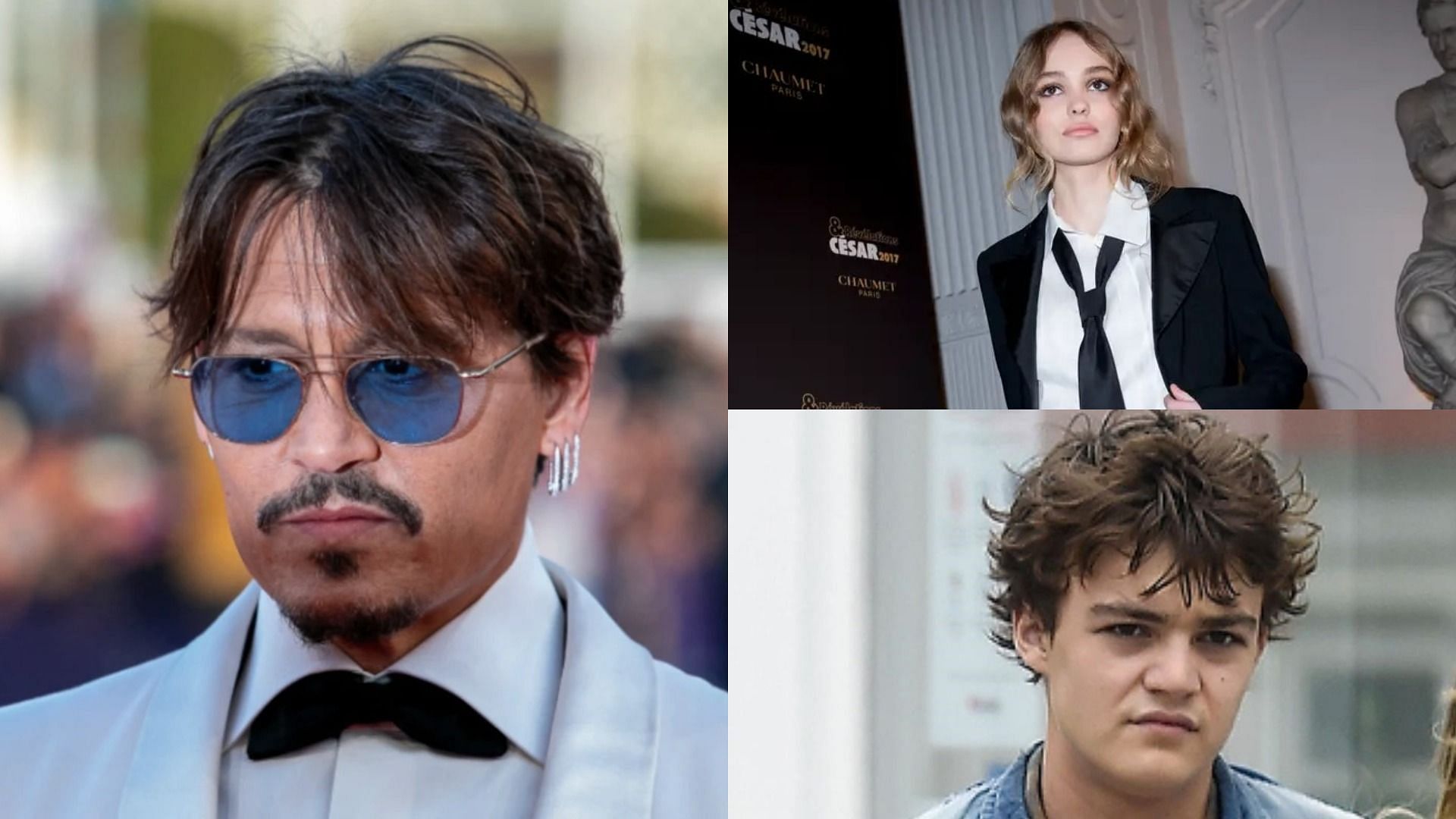 Johnny Depp, Lily-Rose Depp, and Jack Depp (Image via Marc Piasecki/WireImage/Getty Images, Francois Durand/Getty Images, and Mega Paris)