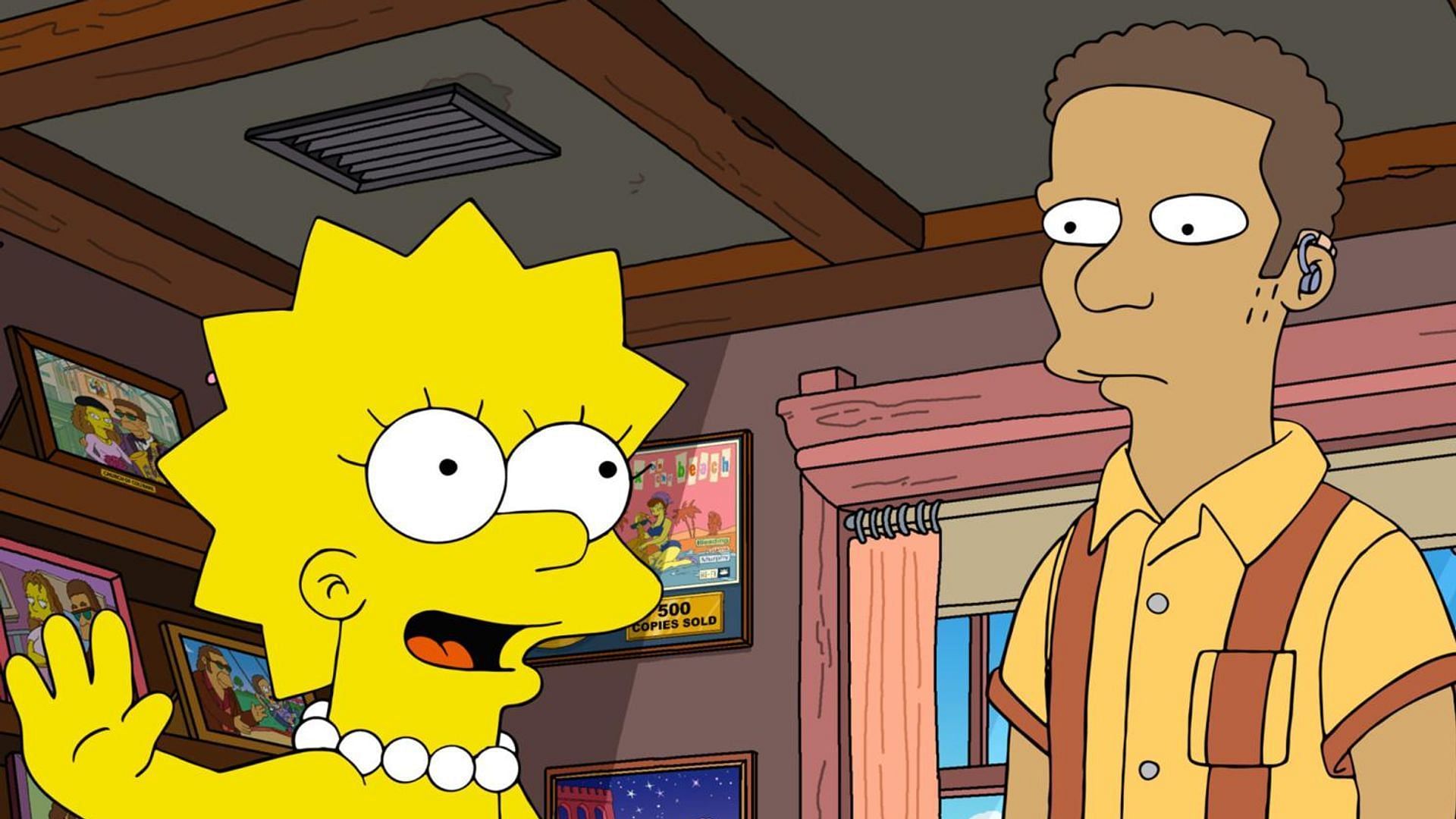 Still from FOX TV&#039;s The Simpsons Season 33 Episode 17 - Lisa with Monk (Image via FOX TV)