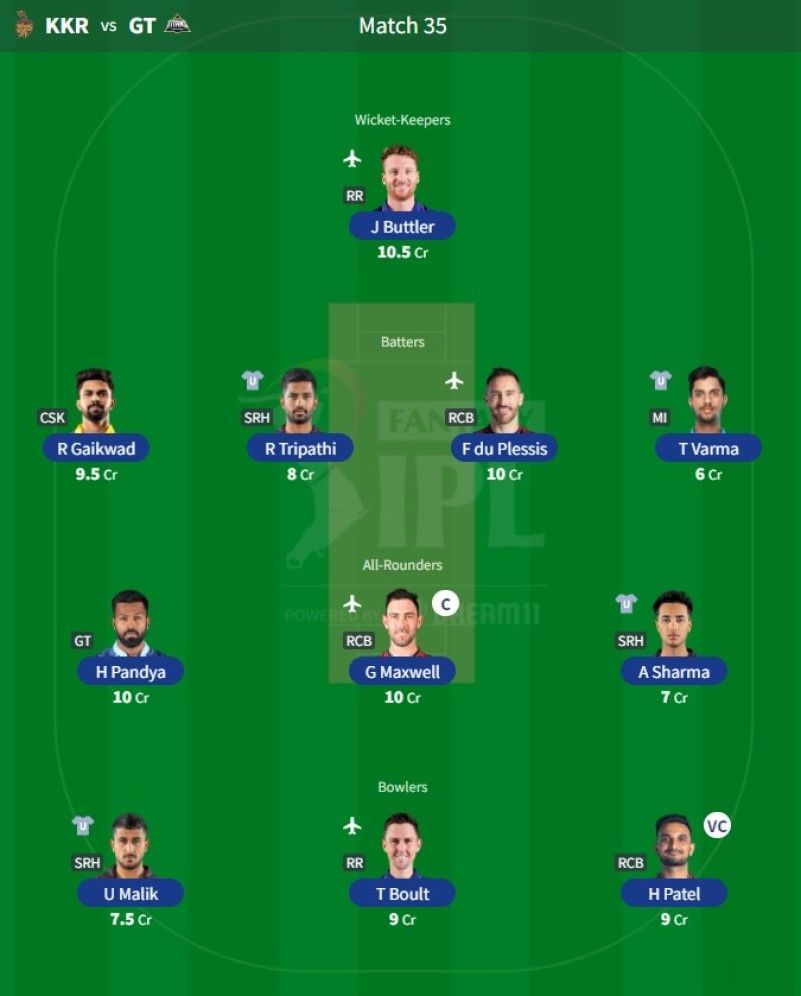 Best IPL Fantasy team for Match 36 - RCB vs SRH