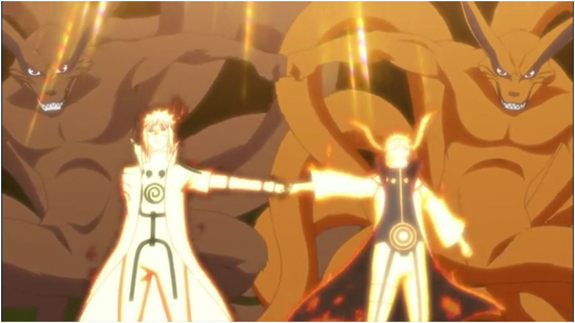 Naruto and Minato in their Kurama Chakra Mode (Image via Studio Pierrot)
