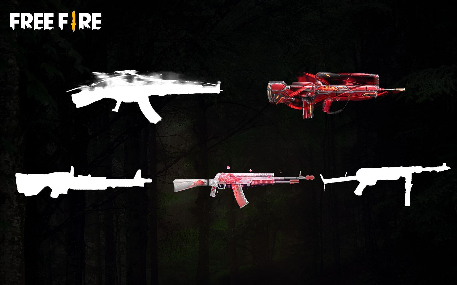 These gun skins will ramp up the damage dealt by weapons in Free Fire (Image via Sportskeeda)