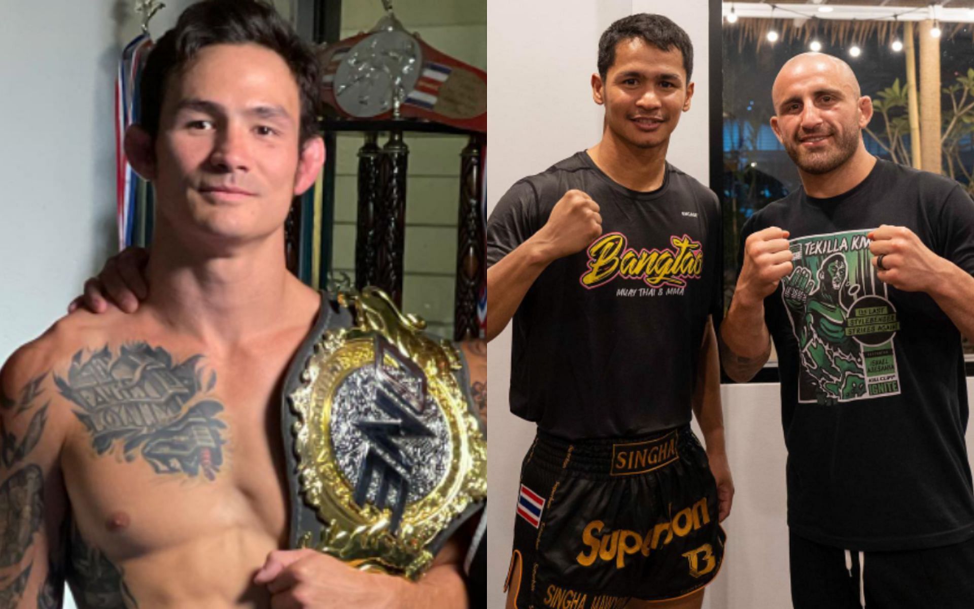 (left) Thanh Le, (middle) Superbon, (right) Alexander Volkanovski (Images frosuperbon_banchamek and @thanhlemma Instagram)