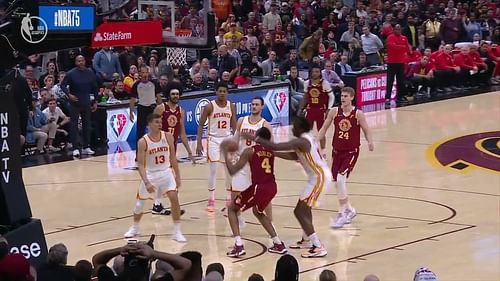 Basketball fans, including LeBron James, are still wondering why Clint Capela's shoulder hold and pull of Evan Mobley did not earn a flagrant foul. [Photo: The Global Herald]