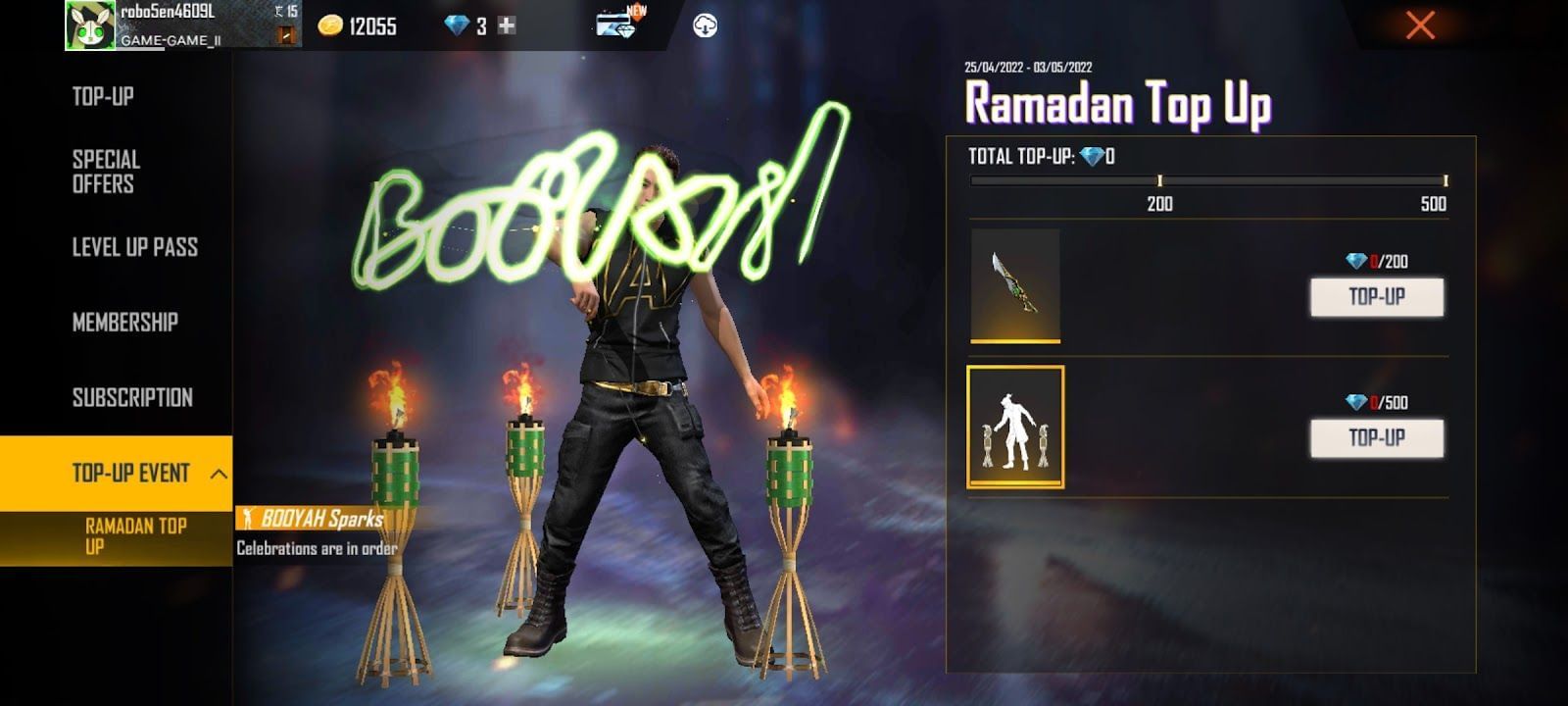 The &#039;Booyah Sparks&#039; emote (Image via Garena)