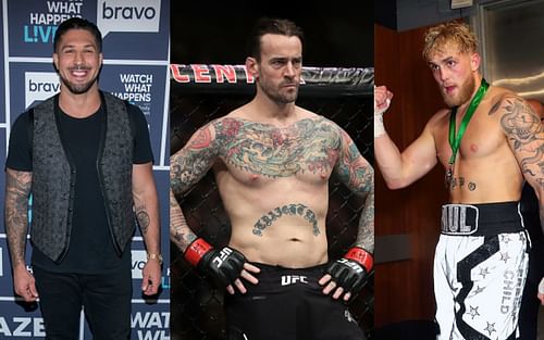 Brandon Schaub (left), CM Punk (middle) and Jake Paul (right)