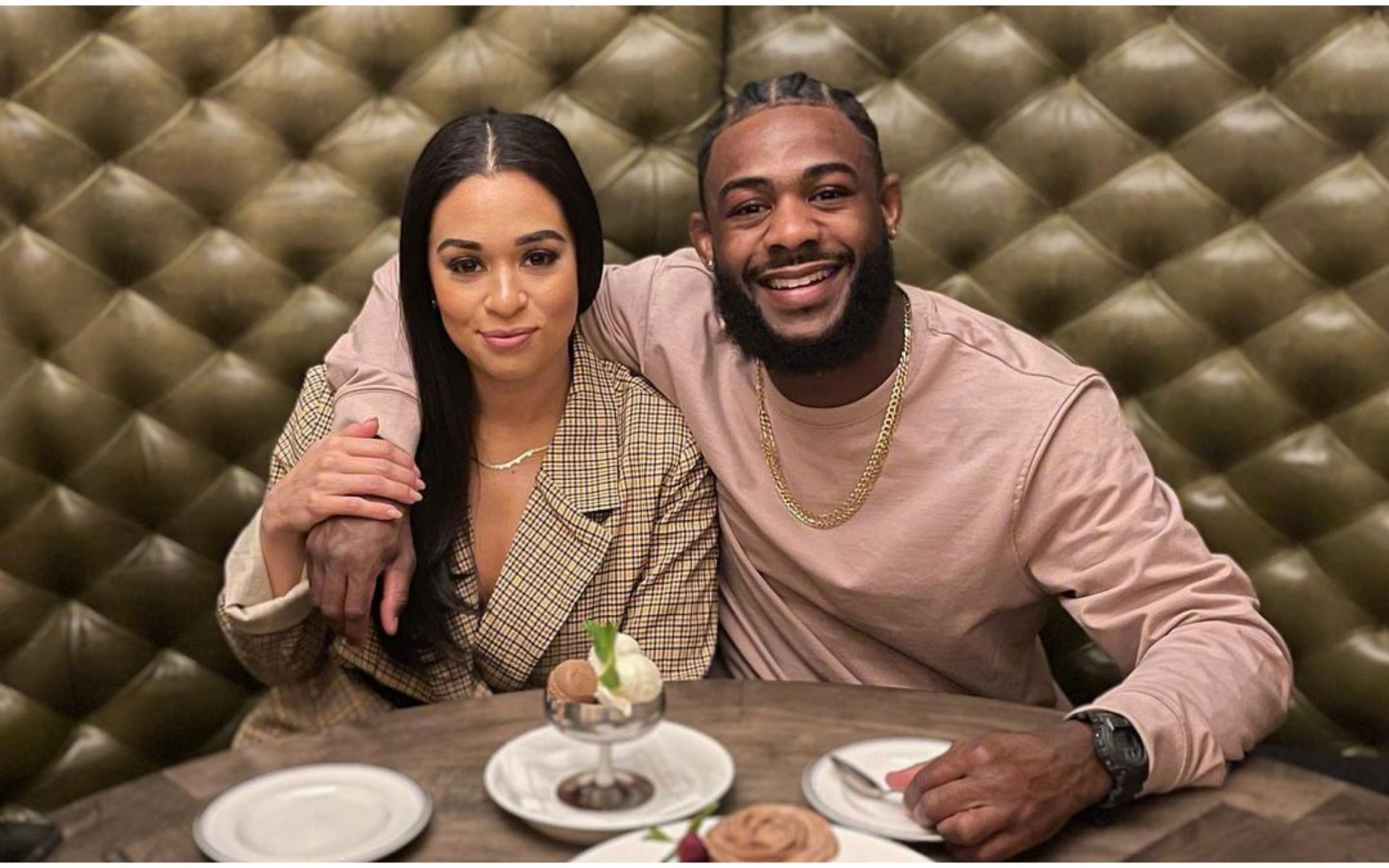 Aljamain Sterling and Rebecca Cruz (Image courtesy of @funkmastermma Instagram)