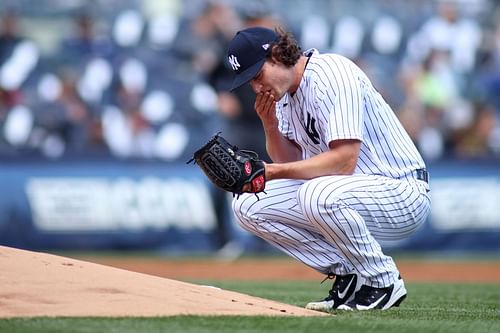 Gerrit Cole of the New York Yankees is seeking his first win of the season Tuesday against the Detroit Tigers.