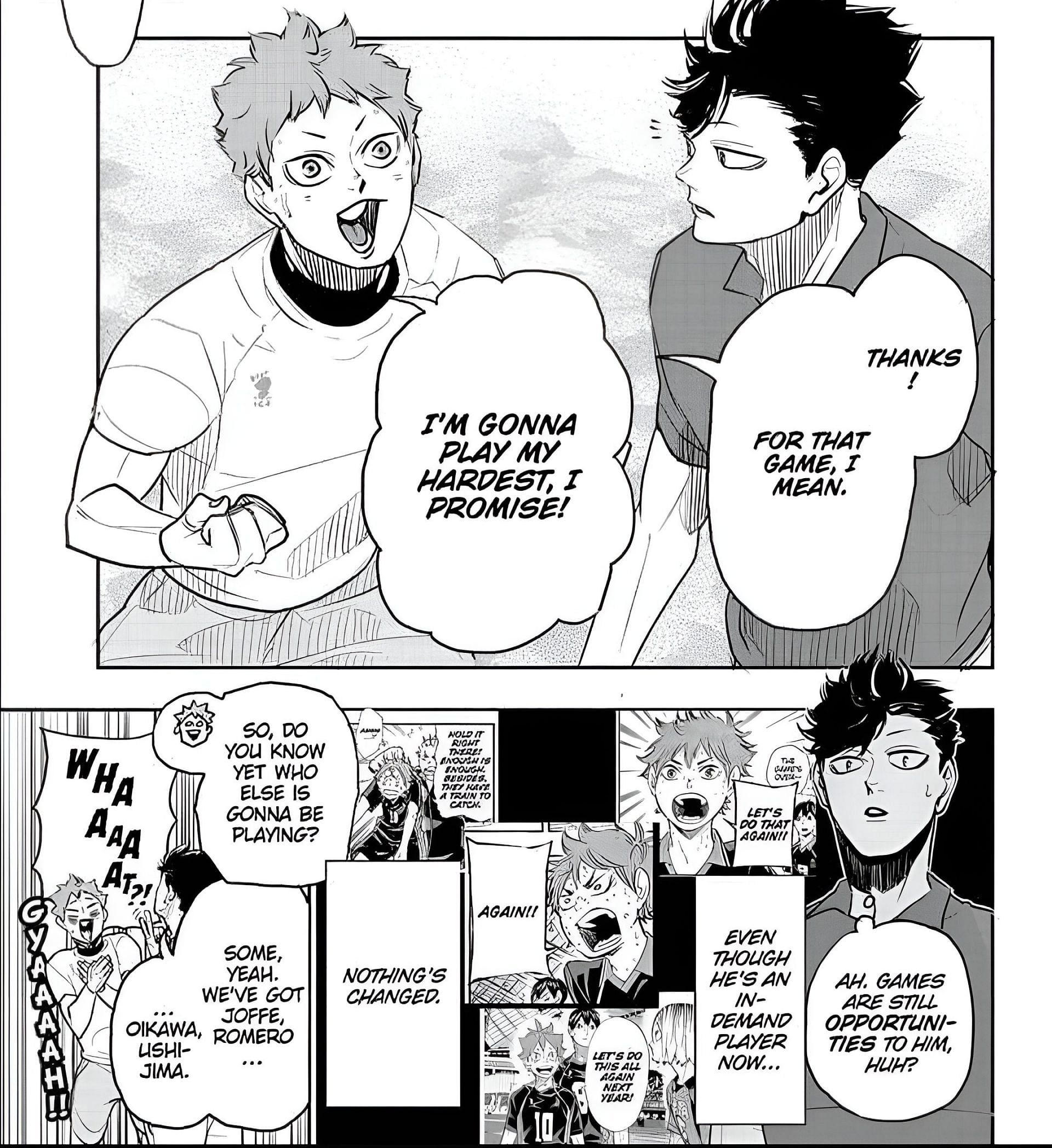 Hinata&#039;s unchanged enthusiasm (Image via Shueisha)