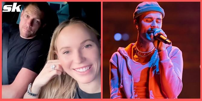 Caroline Wozniacki attends Justin Bieber concert alongside husband David Lee