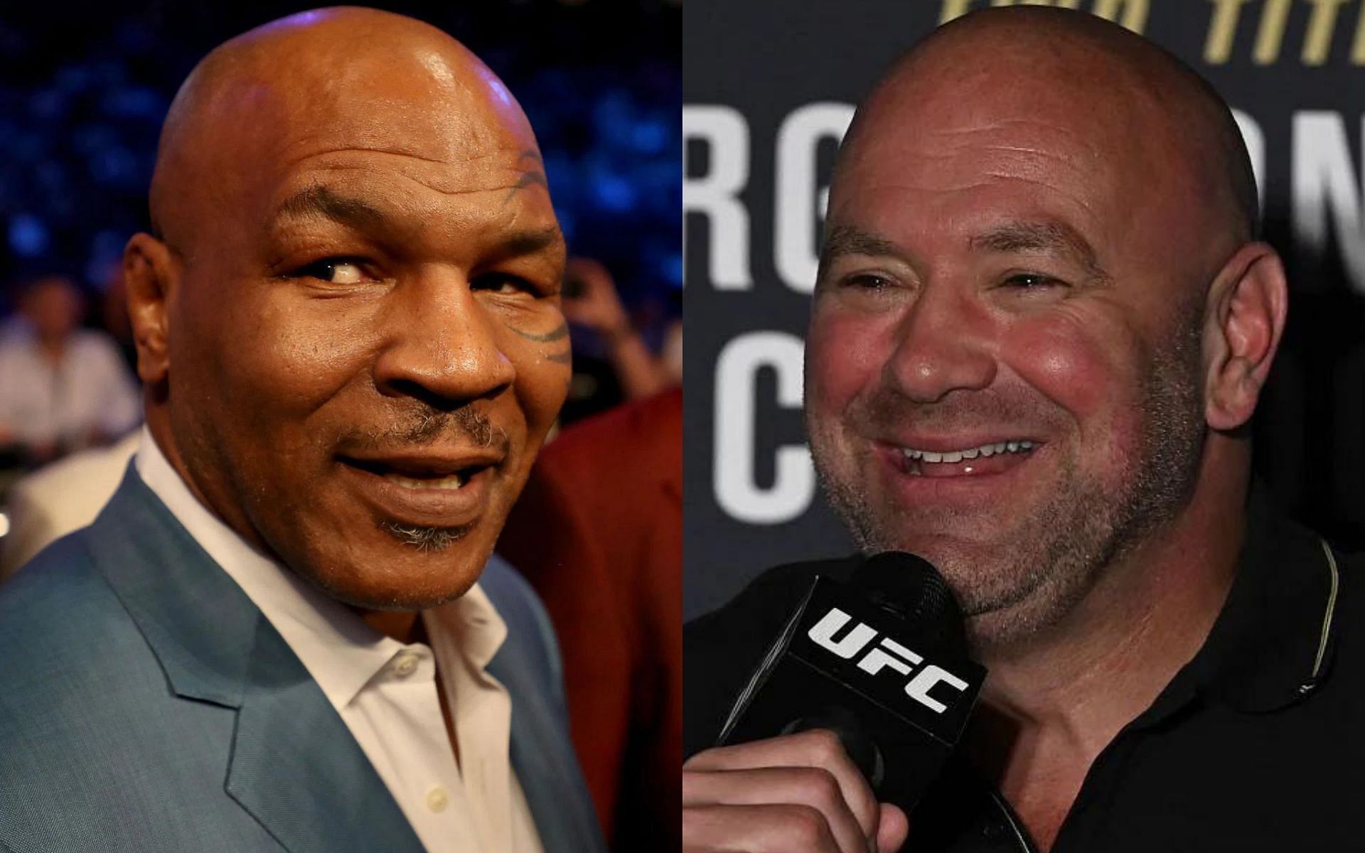 Mike Tyson (left) and Dana White (right)