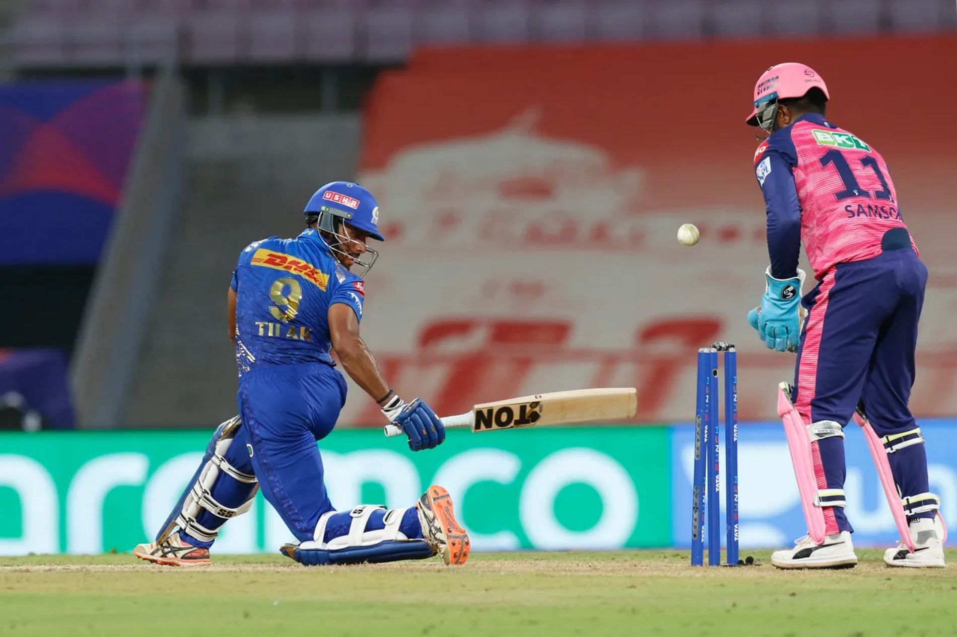 Tilak Varma scored 61 before being bowled by Ravichandran Ashwin. Pic: IPLT20.COM