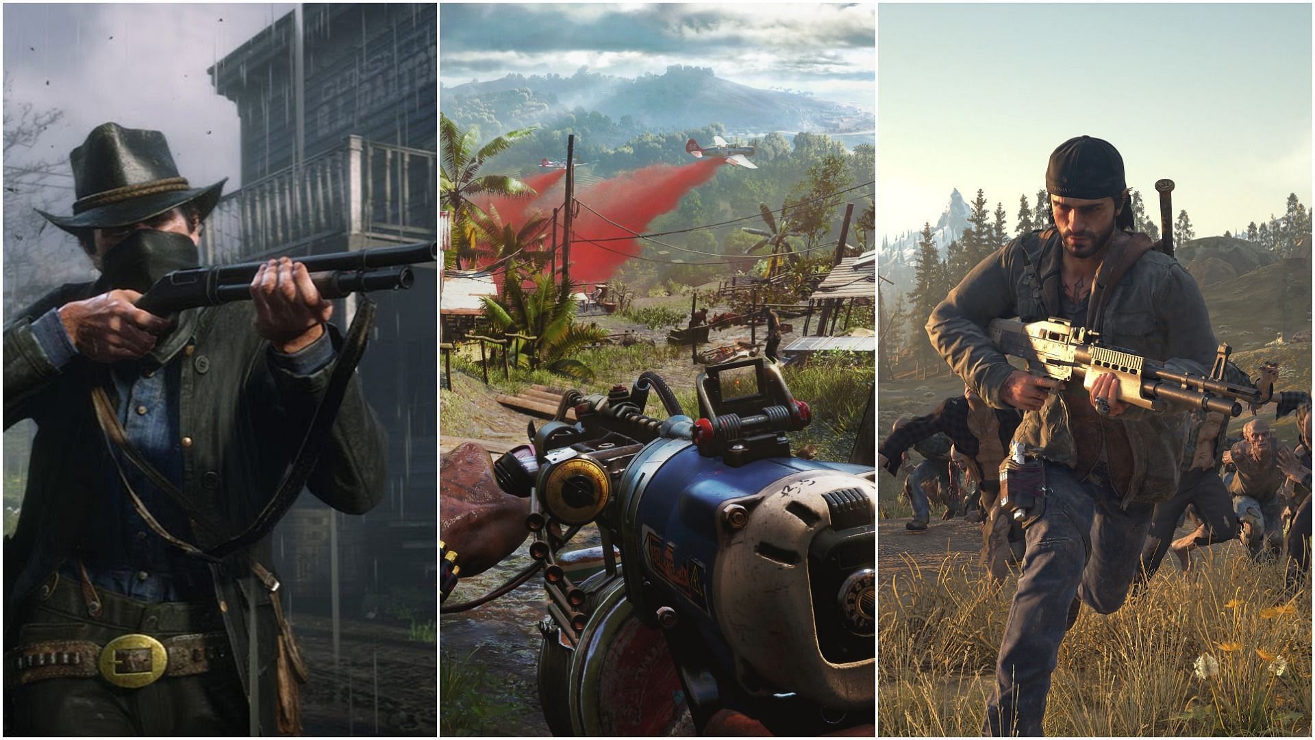 Players can be immersed in an unending playground of an open-world game (Image via Red Dead Redemption 2, Days Gone, and Far Cry 6)