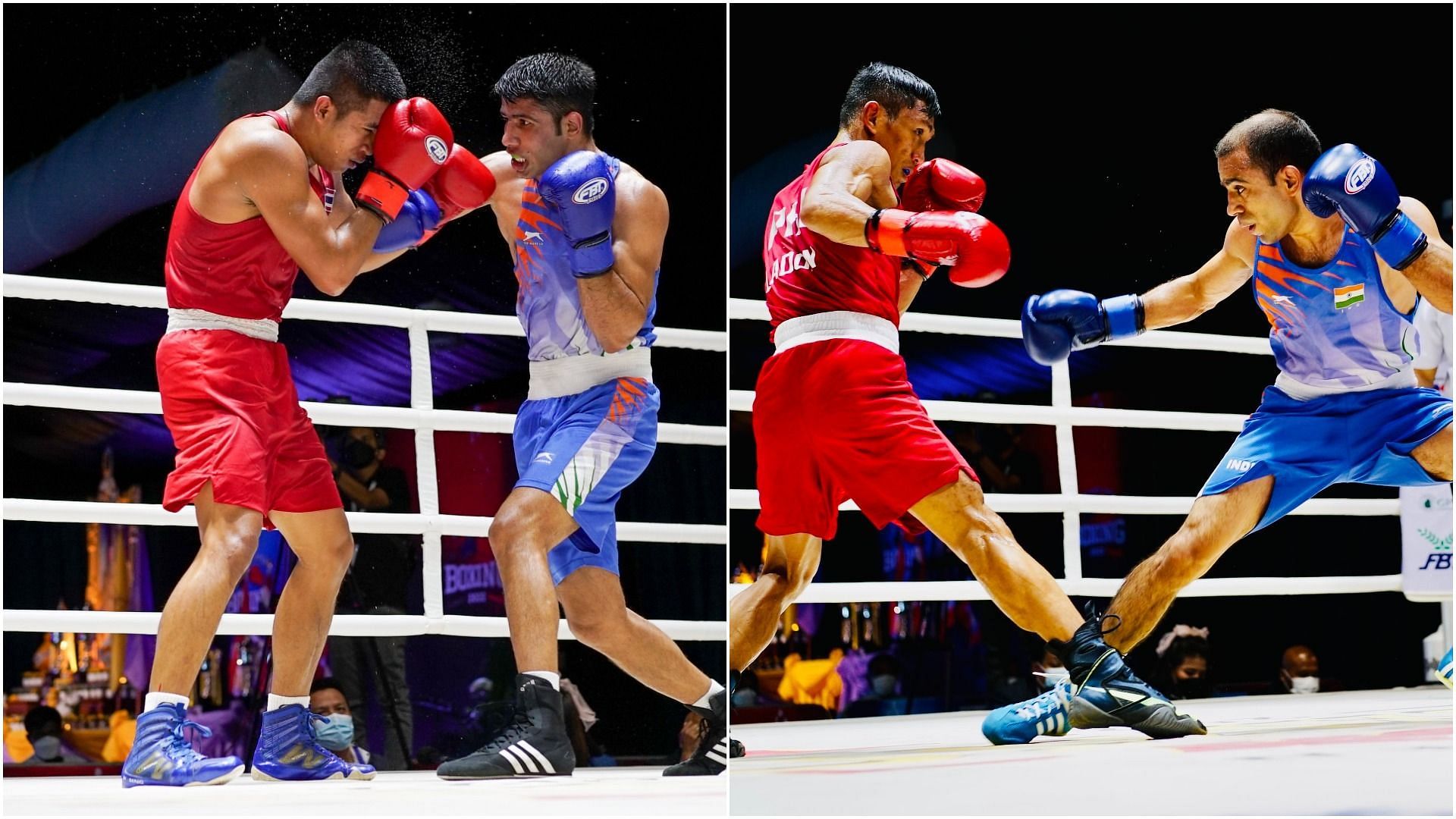 Indian pugilists Sumit Kundu (L) and Amit Panghal (R) in action (Pic Credits: BFI)
