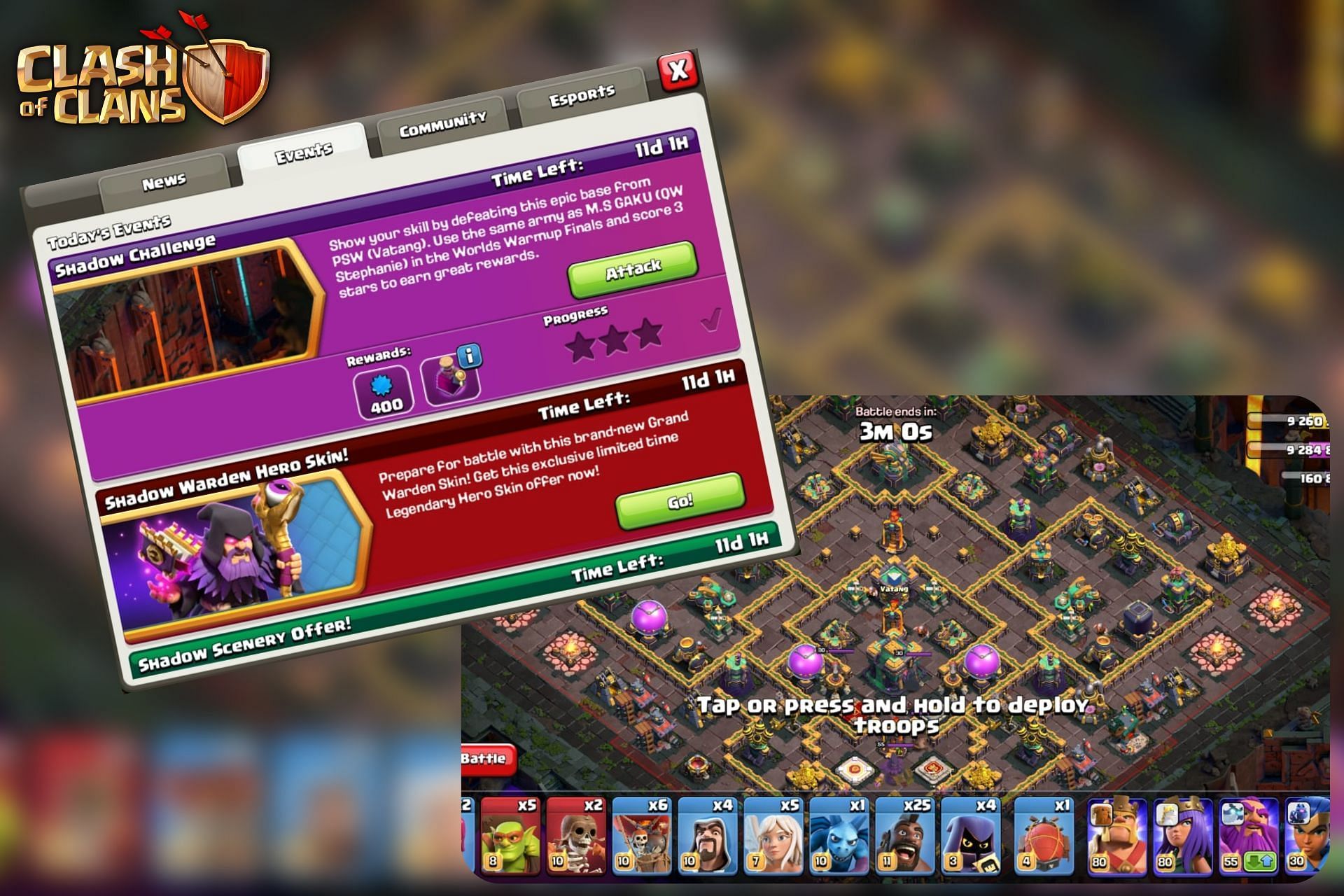 Beat the Shadow Challenge in Clash of Clans (Image via Sportskeeda)