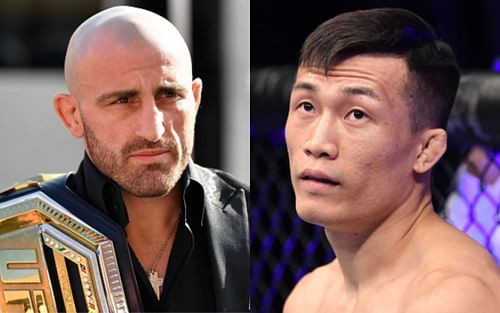 Alexander Volkanovski (left); Chan Sung Jung (right)