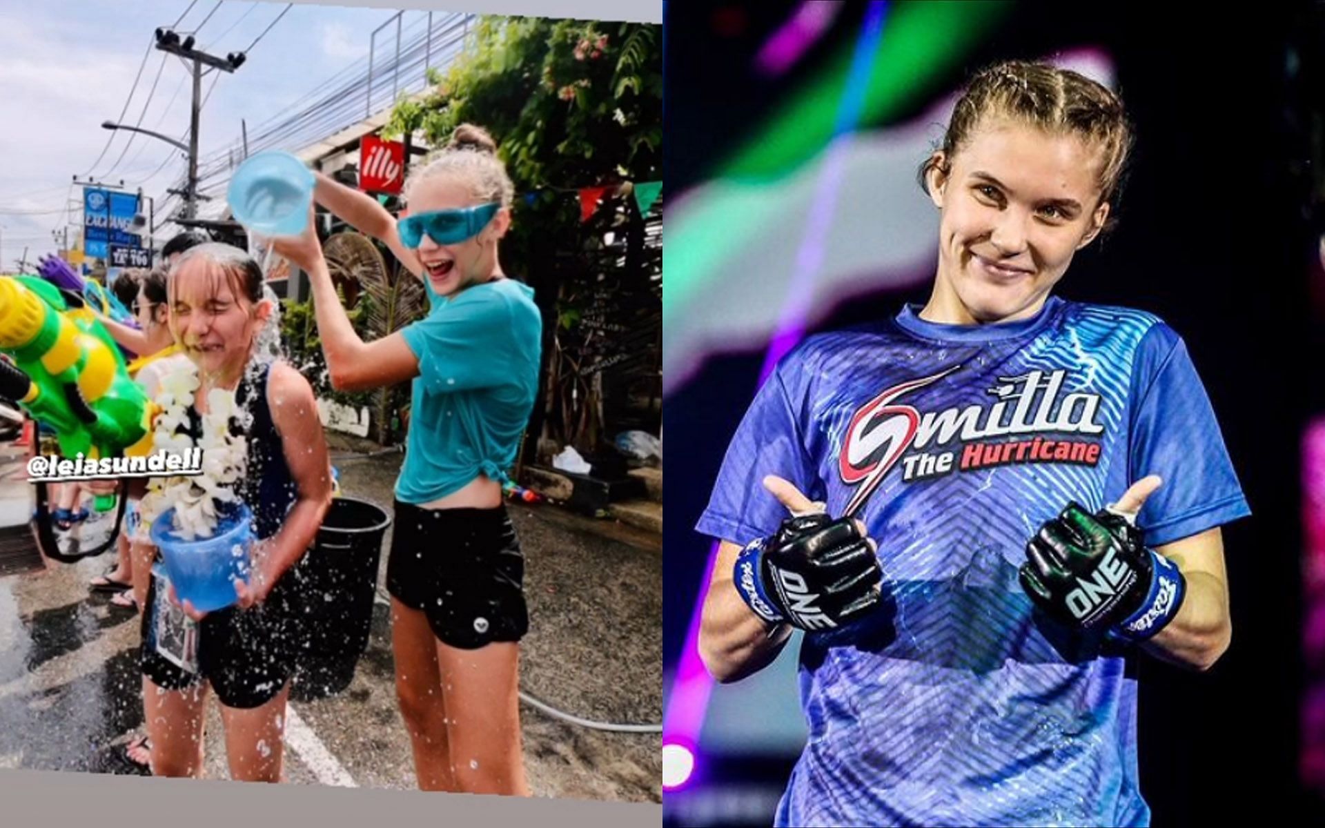 Smilla Sundell (R) shares a throwback picture featuring her sister celebrating Songkran together. | [Photos: @smilla_fairtex on Instagram]