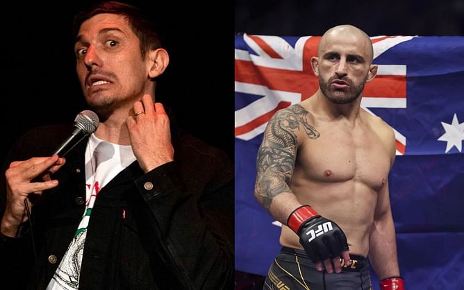 Watch: Popular American standup comedian Andrew Schulz gets punched by UFC featherweight champion Alexander Volkanovski