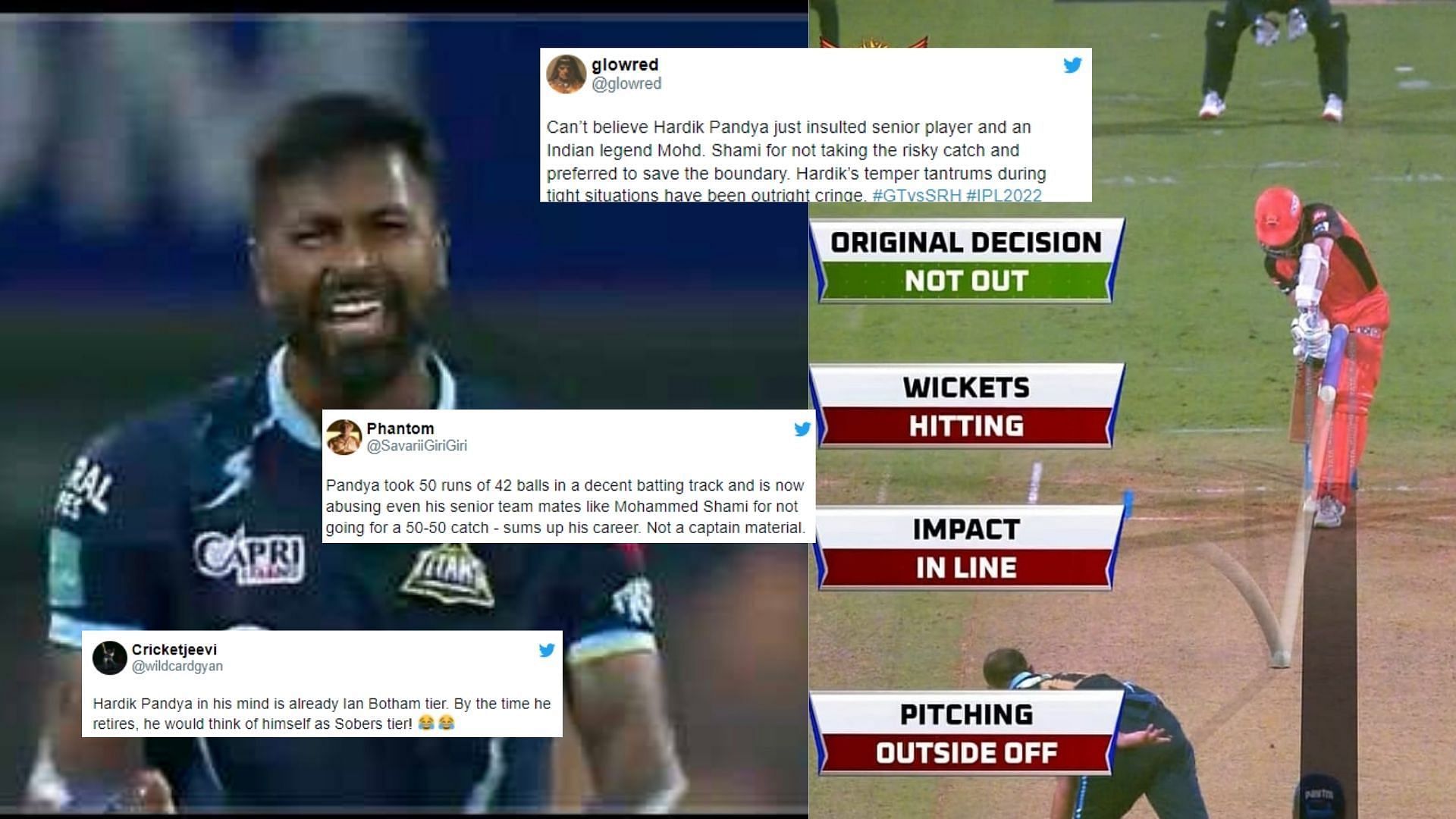 Hardik Pandya was seen fuming at teammates and also failed to review Williamson&#039;s LBW decision. (P.C.:iplt20.com)