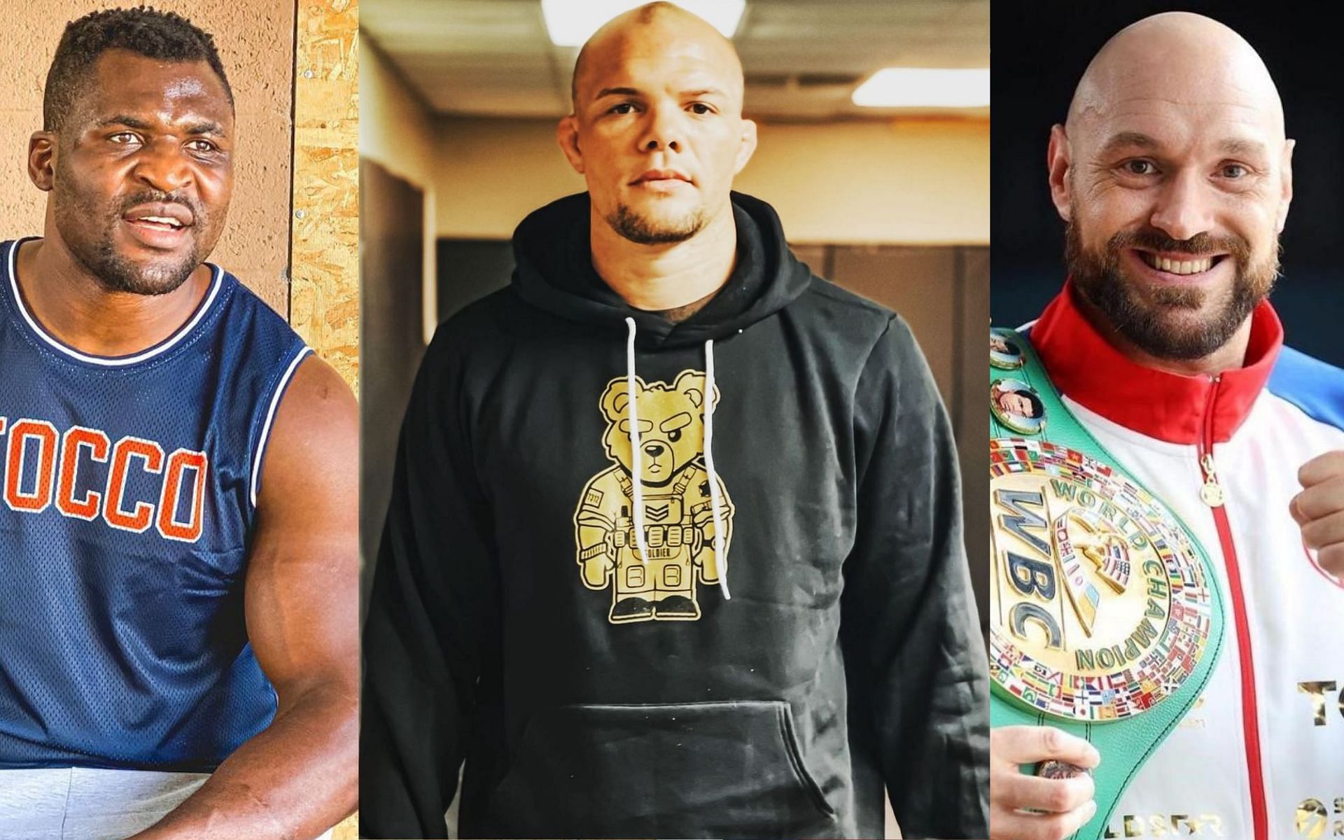 (From left to right) Francis Ngannou, Anthony Smith and Tyson Fury [Image Courtesy: @francisngannou, @tysonfury and @lionheartsmith on Instagram]