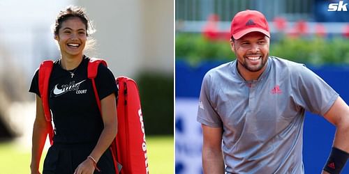 Emma Raducanu (L) and Jo-Wilfried Tsonga.