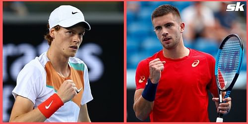 Jannik Sinner (L), and Borna Coric