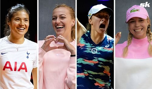 Emma Raducanu, Petra Kvitova, Iga Swiatek and Anett Kontaveit (L to R)