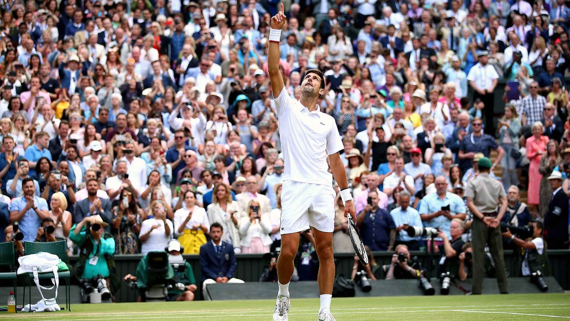 Novak Djokovic at the 2019 Wimbledon Championships