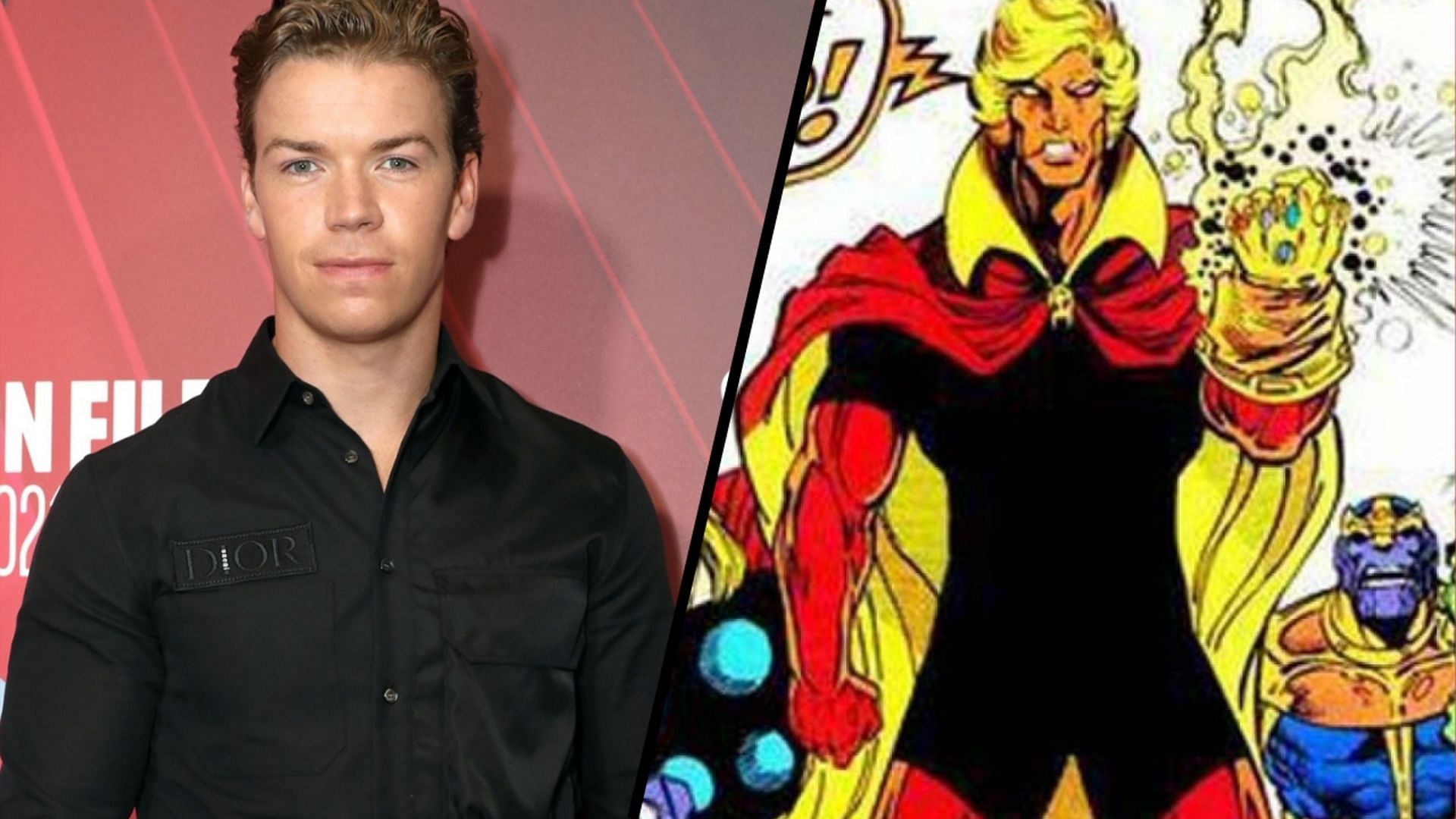 Will Poulter talks about physical transformation for Adam Warlock (Image via Getty Images/Tristan Fewings and Marvel Comics)