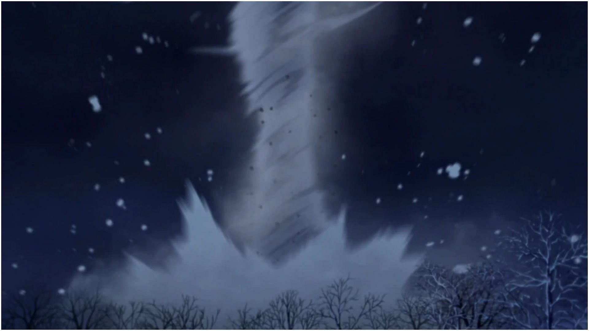 Typhoon Release: Great Consecutive Bursting Extreme Winds as seen in the anime Naruto (Image via Studio Pierrot)