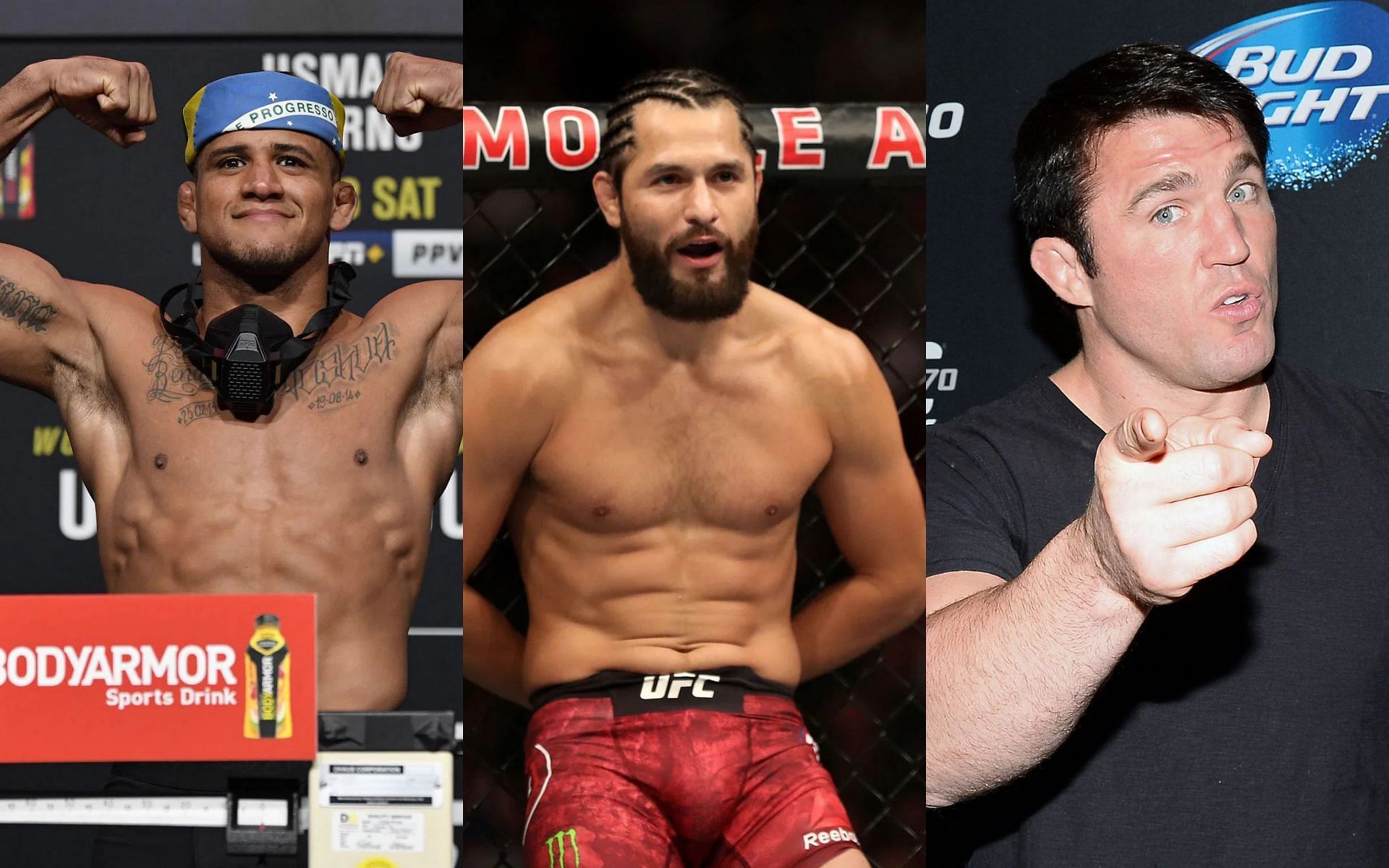 (From left to right) Gilbert Burns, Jorge Masvidal and Chael Sonnen (Images courtesy of Getty)