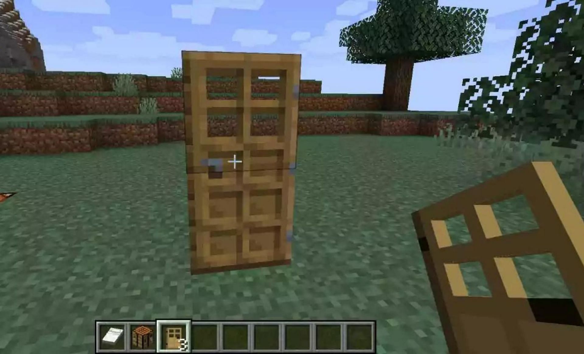 An oak door in Minecraft (Image via Mojang)