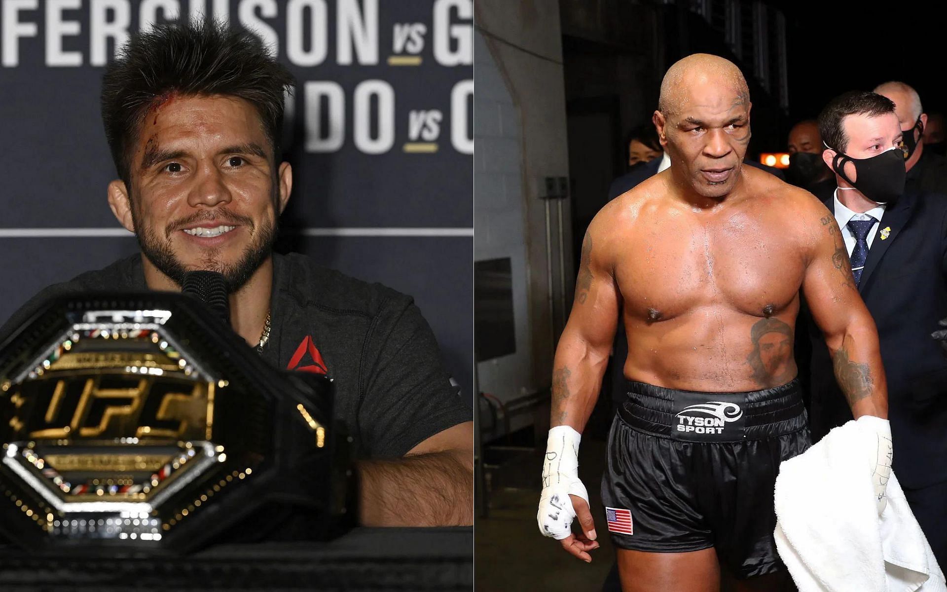 Henry Cejudo (left) and Mike Tyson (right)