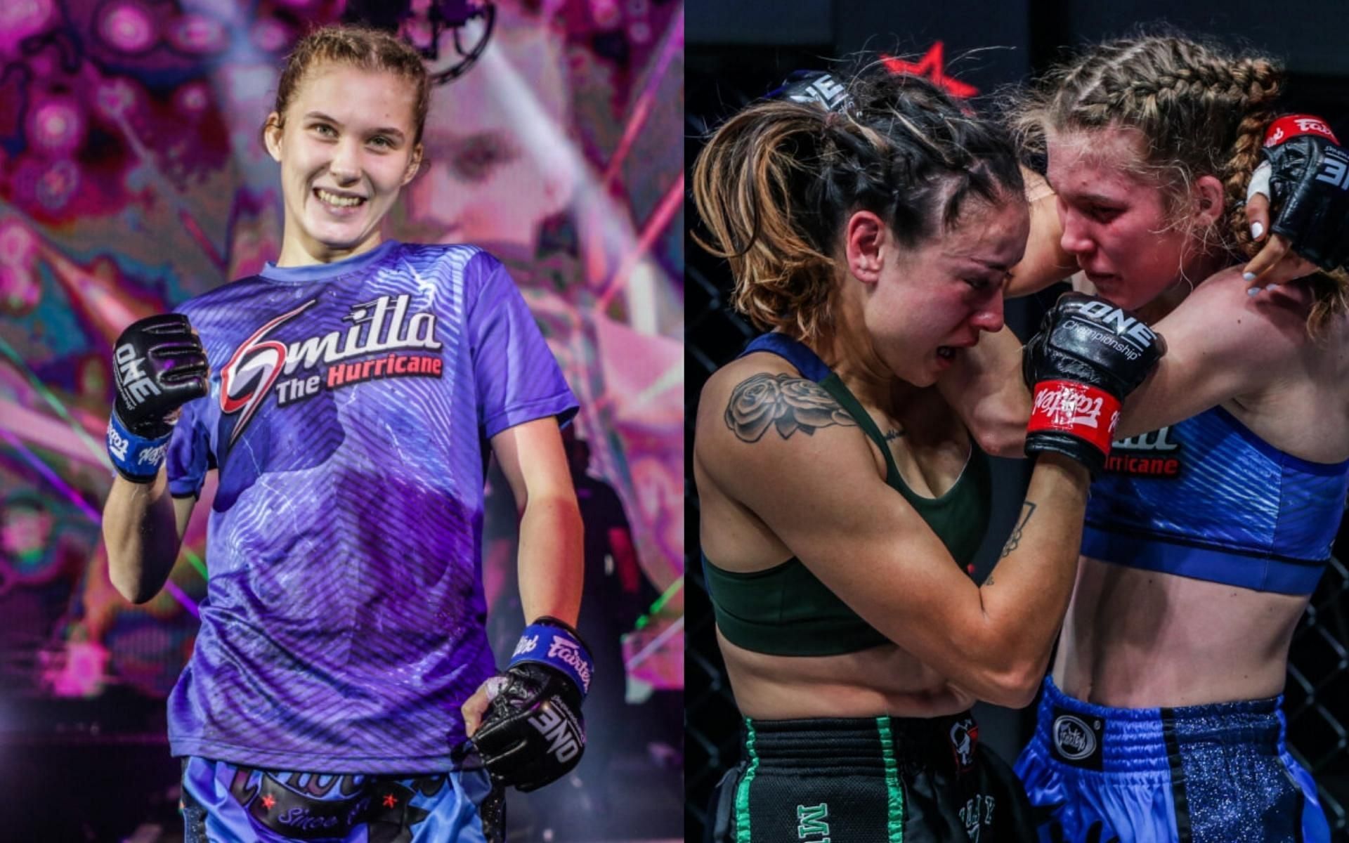 Smilla Sundell (left) showcased an iron chin against Diandra Martin at ONE: Full Circle. [Images courtesy of ONE Championship]