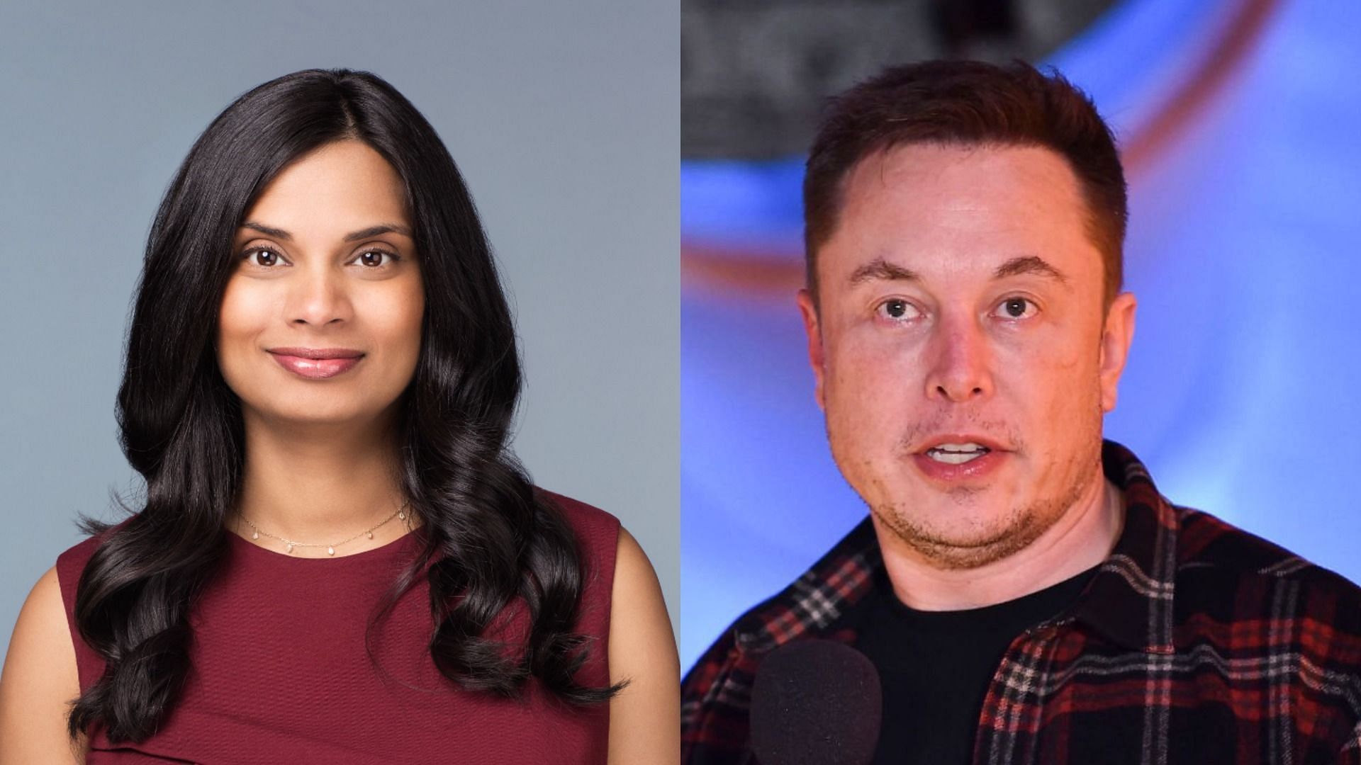 Twitter lawyer Vijaya Gadde reportedly cried during a internal board meeting while discussing Elon Musk&#039;s takeover of the platform (Image via Brent Scher/Twitter and Getty Images)