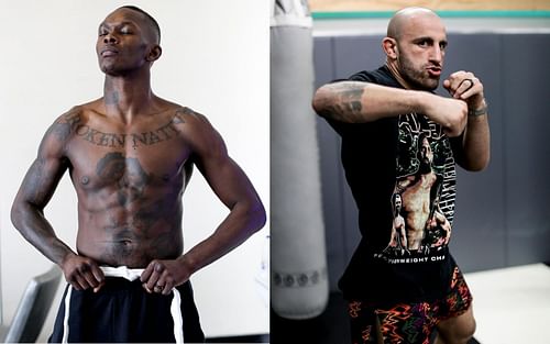 Israel Adesanya (left) and Alexander Volkanovski (right) [Images via @stylebender and @alexvolkanovski on Instagram]