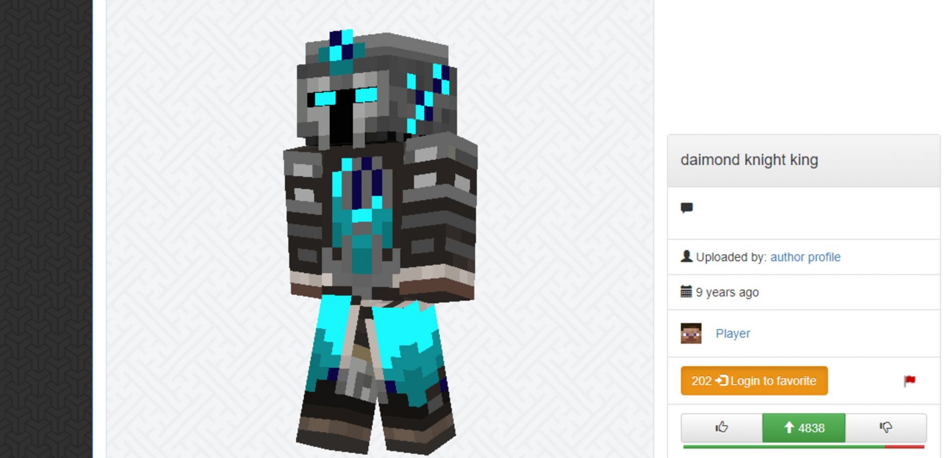 Minecraft: Background Diamond player skin Herobrine NovaSkin