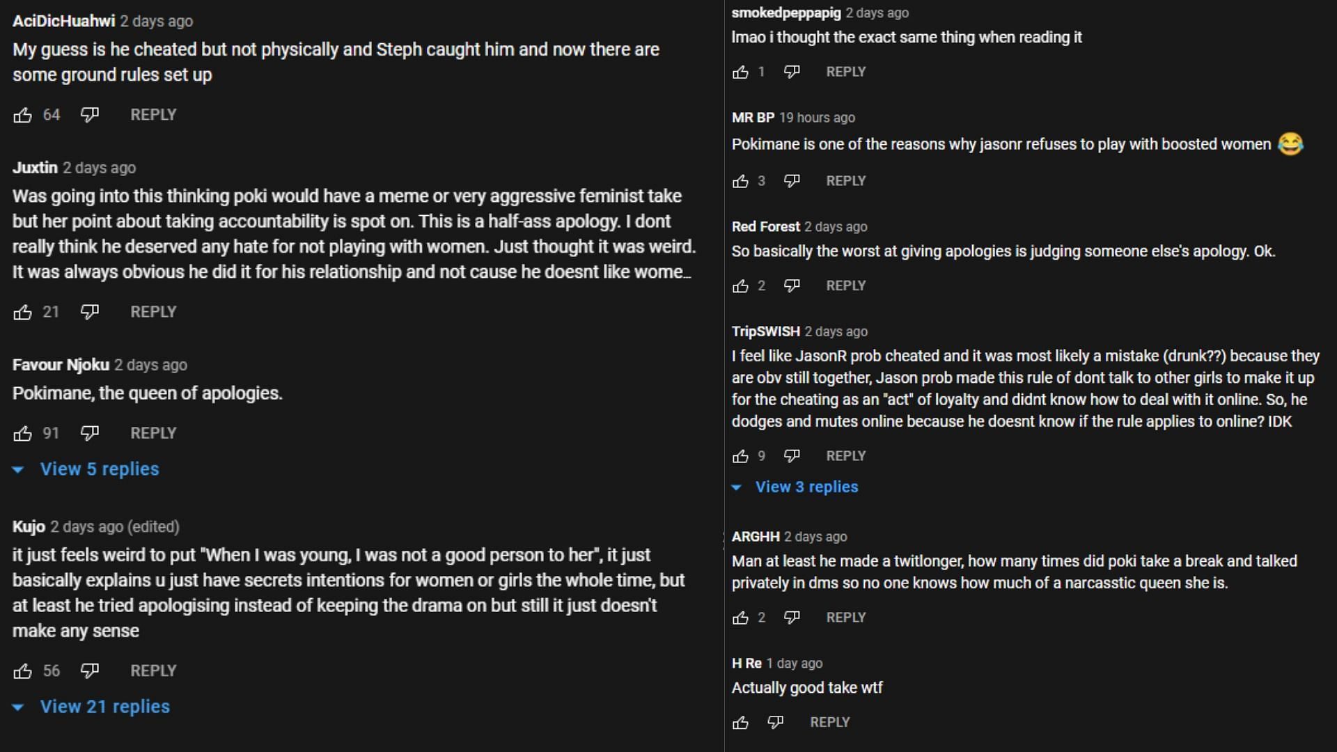 Comments discussing the video (Image via YouTube)