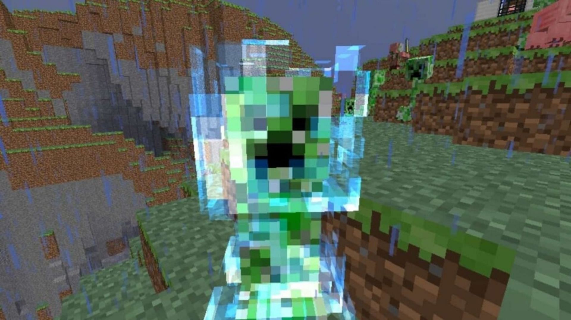 Charged creepers are significantly more dangerous than their standard cousins (Image via Mojang)