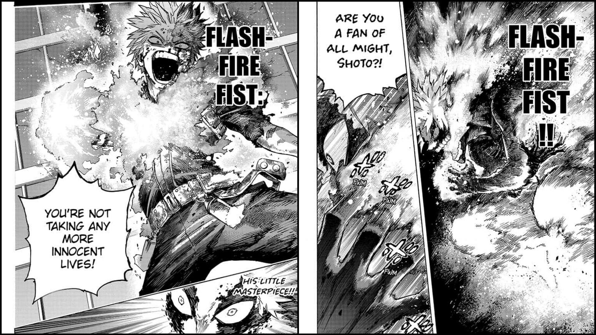 Twin Flashfires in My Hero Academia chapter 351 (Image via Shueisha)