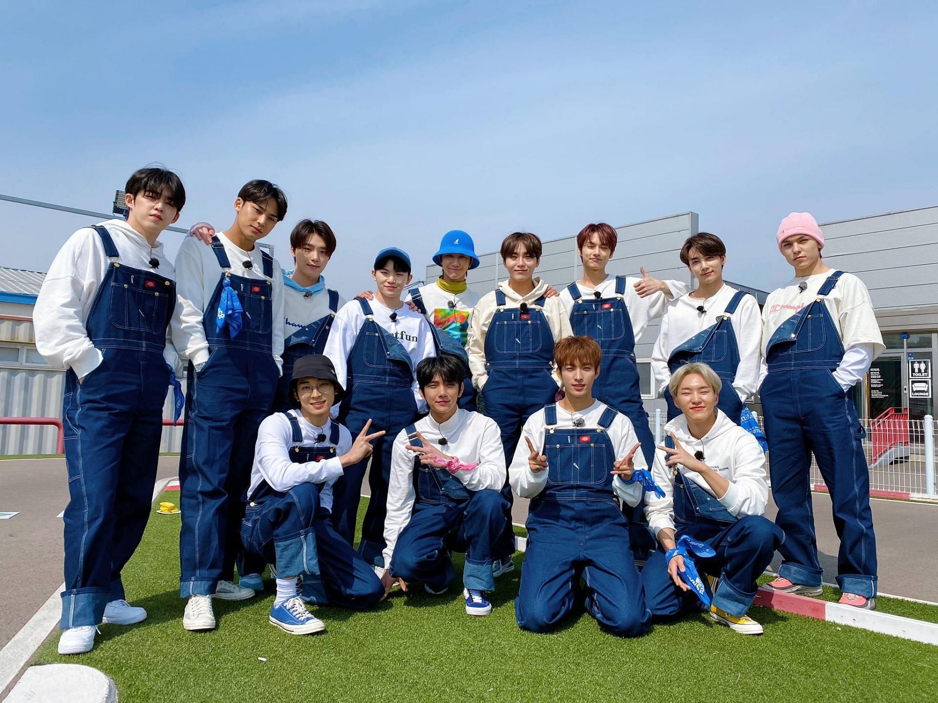 A behind-the-scenes from Going Seventeen&#039;s Four Wheeled Rider (Image via PLEDIS Entertainment)