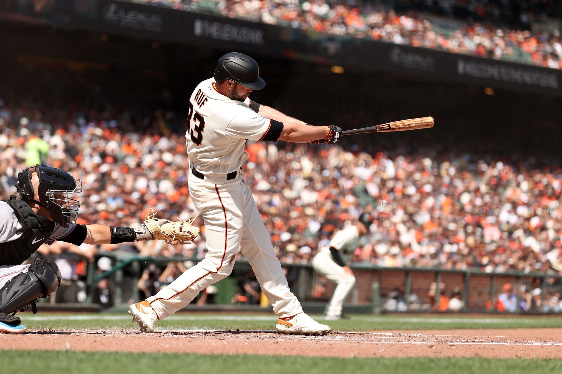 Darin Ruf batting for the San Francisco Giants