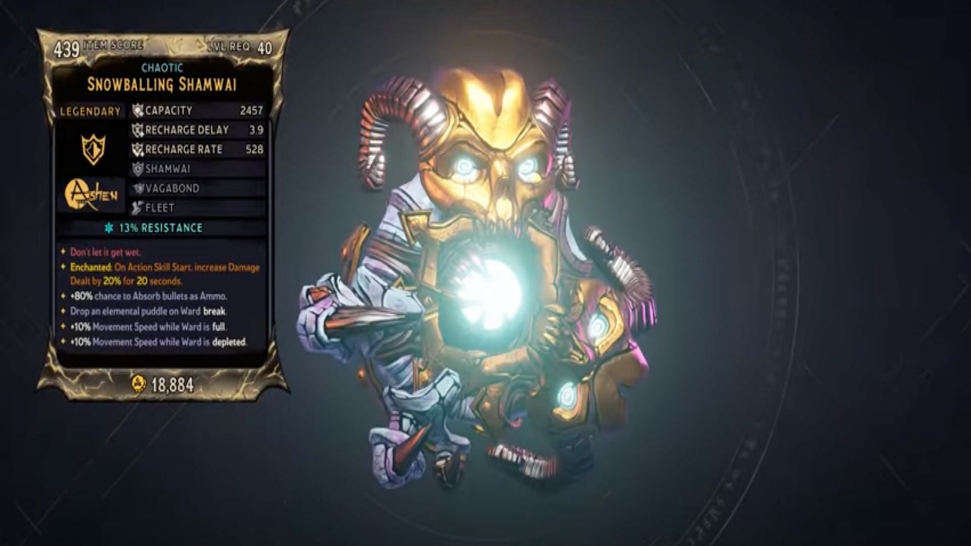 Players of Tiny Tina&#039;s Wonderlands are able to equip powerful wards that will protect them in combat (Image via Joltzdude139/YouTube)