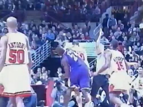 More than 20 years ago, Shaquille O'Neal almost landed a haymaker on Brad Miller. [Photo: Dailymotion]