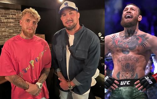 Jake Paul (left), Brendan Schaub (center) & Conor McGregor (right) [Image Credits- @brendanschaub on Instagram]