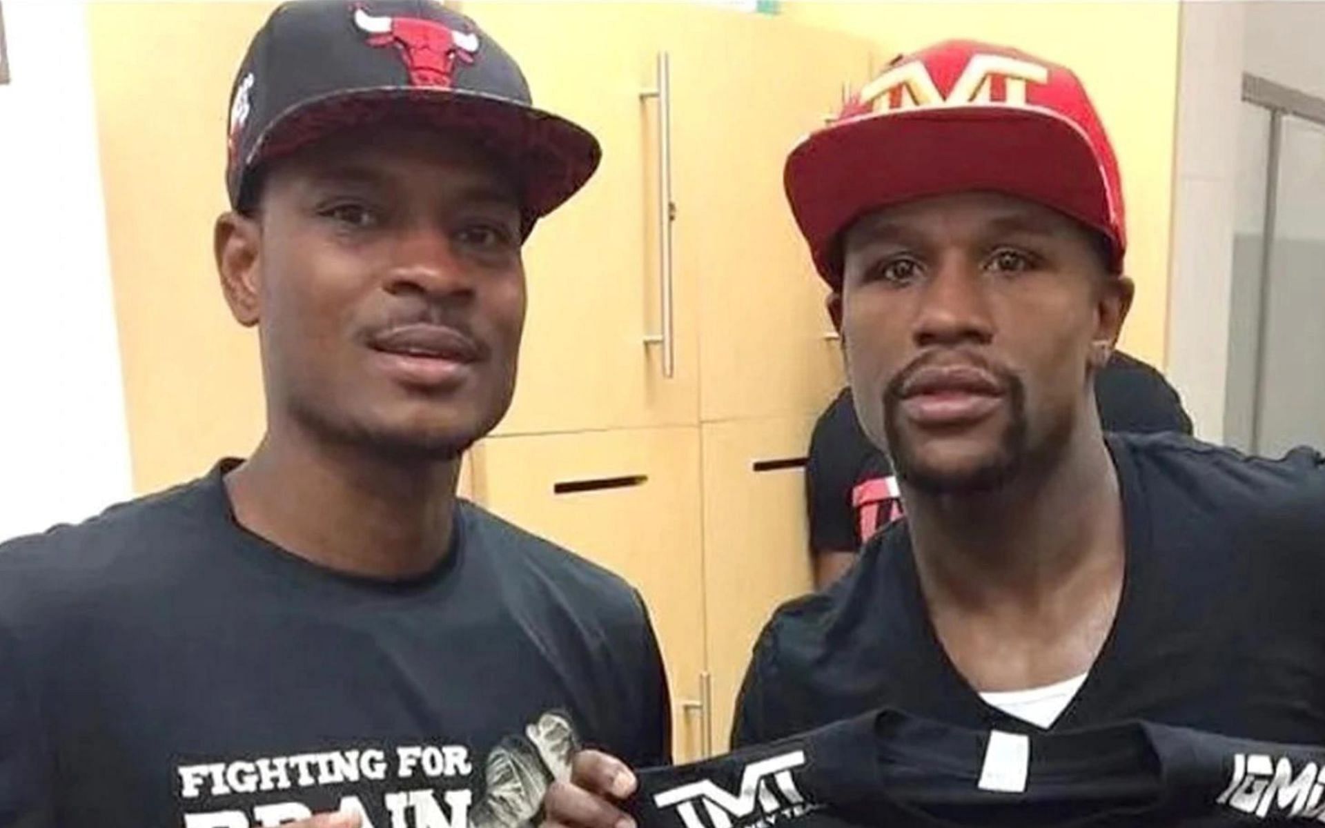 Don Moore (left) and Floyd Mayweather (right)