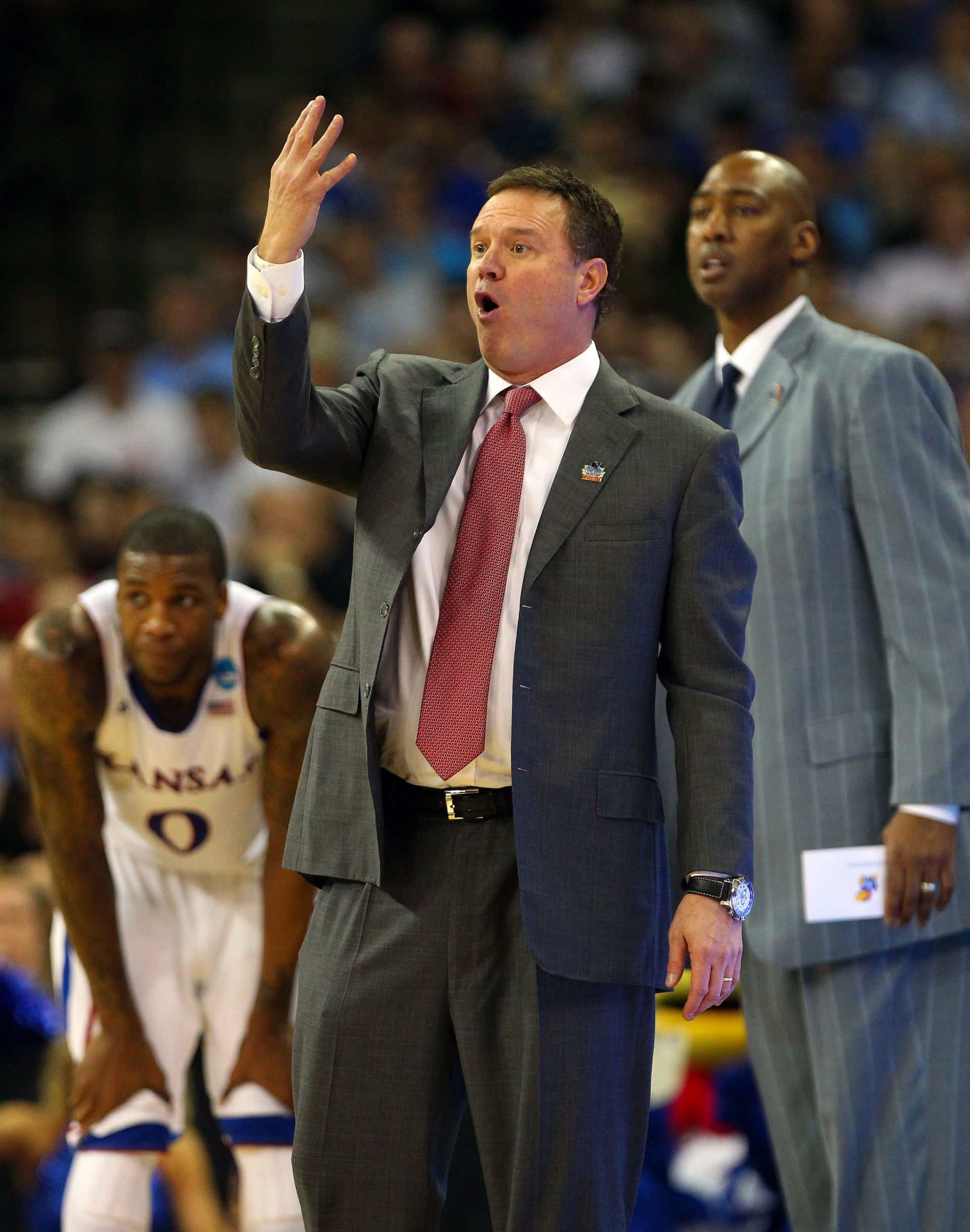 Coach Bill Self&#039;s Jayhawks received praise from Kansas alumni and former assistant coach Danny Manning, right.