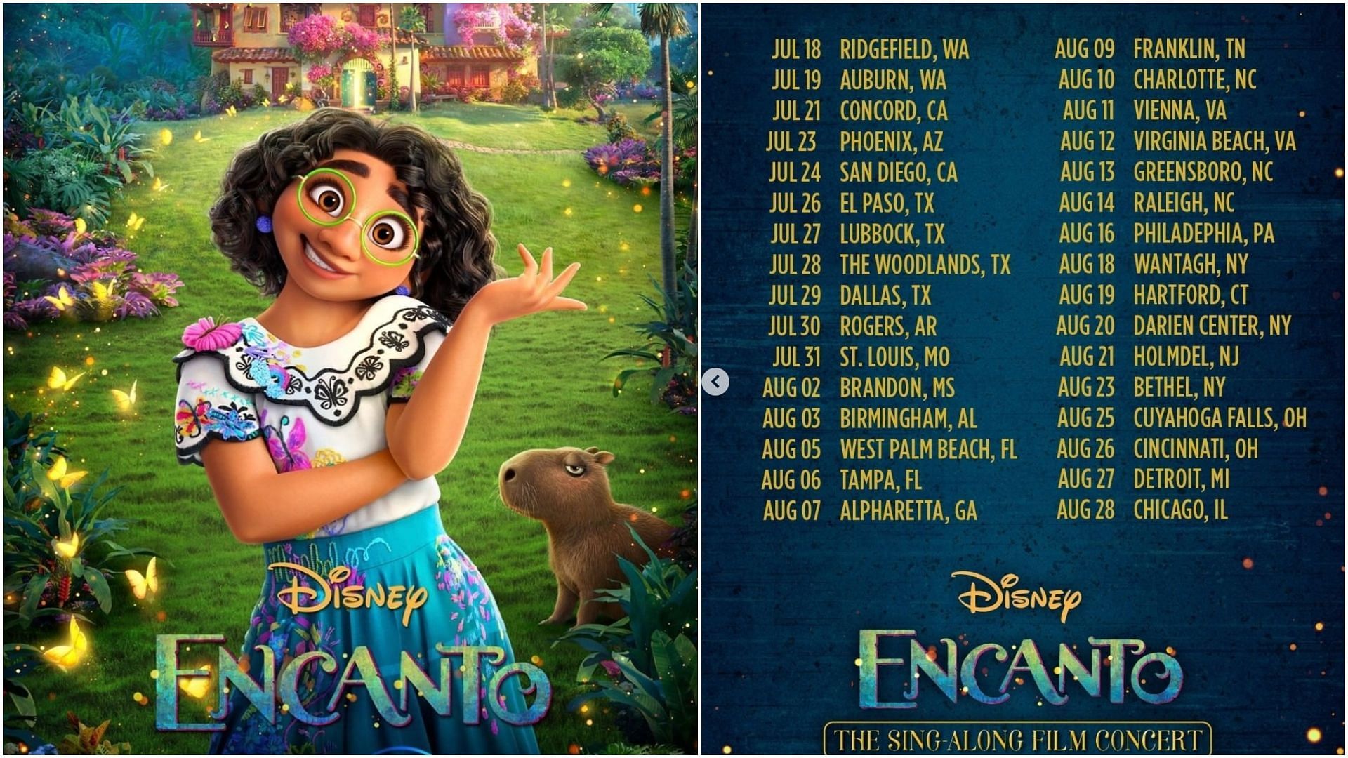 Encanto Sing Along Concert will kick off this July. (Images via Instagram / @encantomovie)