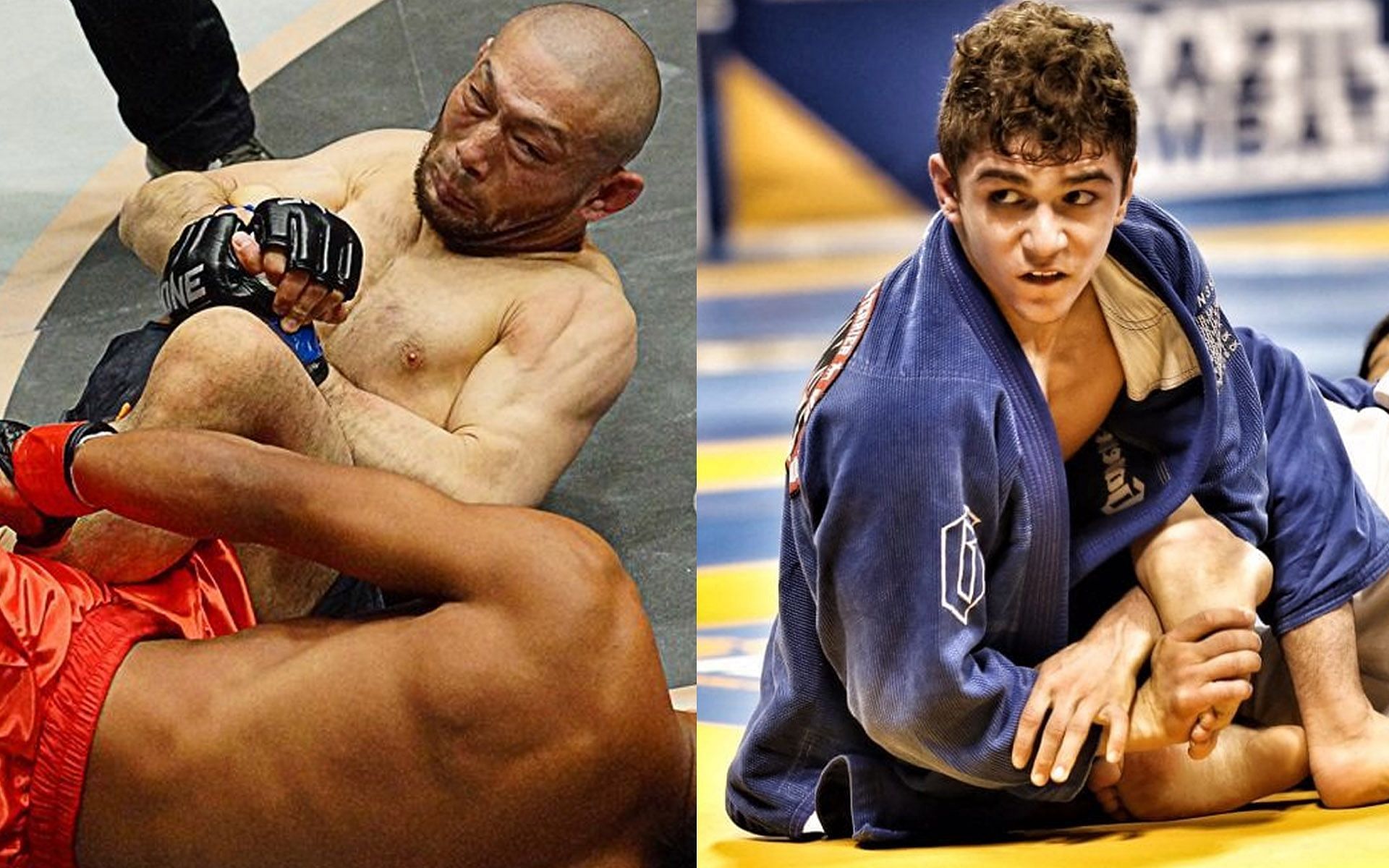 Mikey Musumeci (R) and Masakazu Imanari (L) battle it out at ONE: Reloaded. | [Photos: ONE Championship/Jiu Jitsu Times]