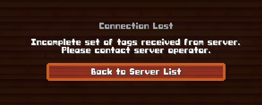 Incomplete tags error (Image via Hypixel)